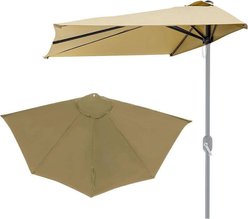 GLDDFDG Patio Umbrella Replacement Canopy - 9ft 5 Ribs Outdoor Half Umbrella Replacement Canopy, Table Market Yard Umbrella Replacement Top Cover for Garden/Deck/Pool & Beach (Only Canopy) - Image 1